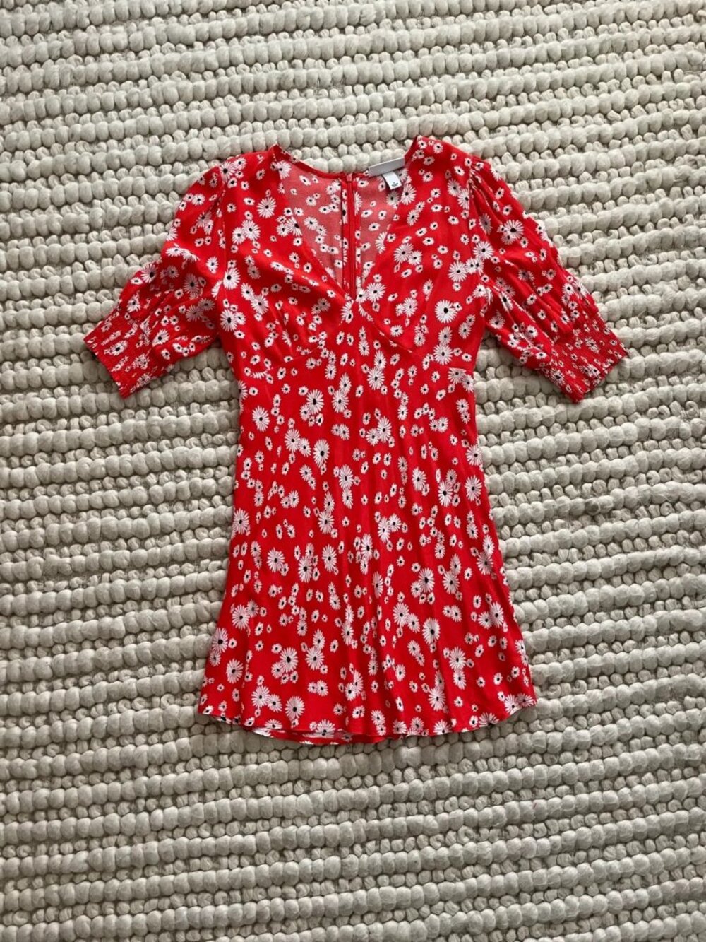 RIXO x TARGET Red Poppy Floral Summer Dress Puff Sleeve Size 4